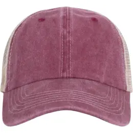 FWRD Camper Trucker Cap Raspberry-Khaki Front